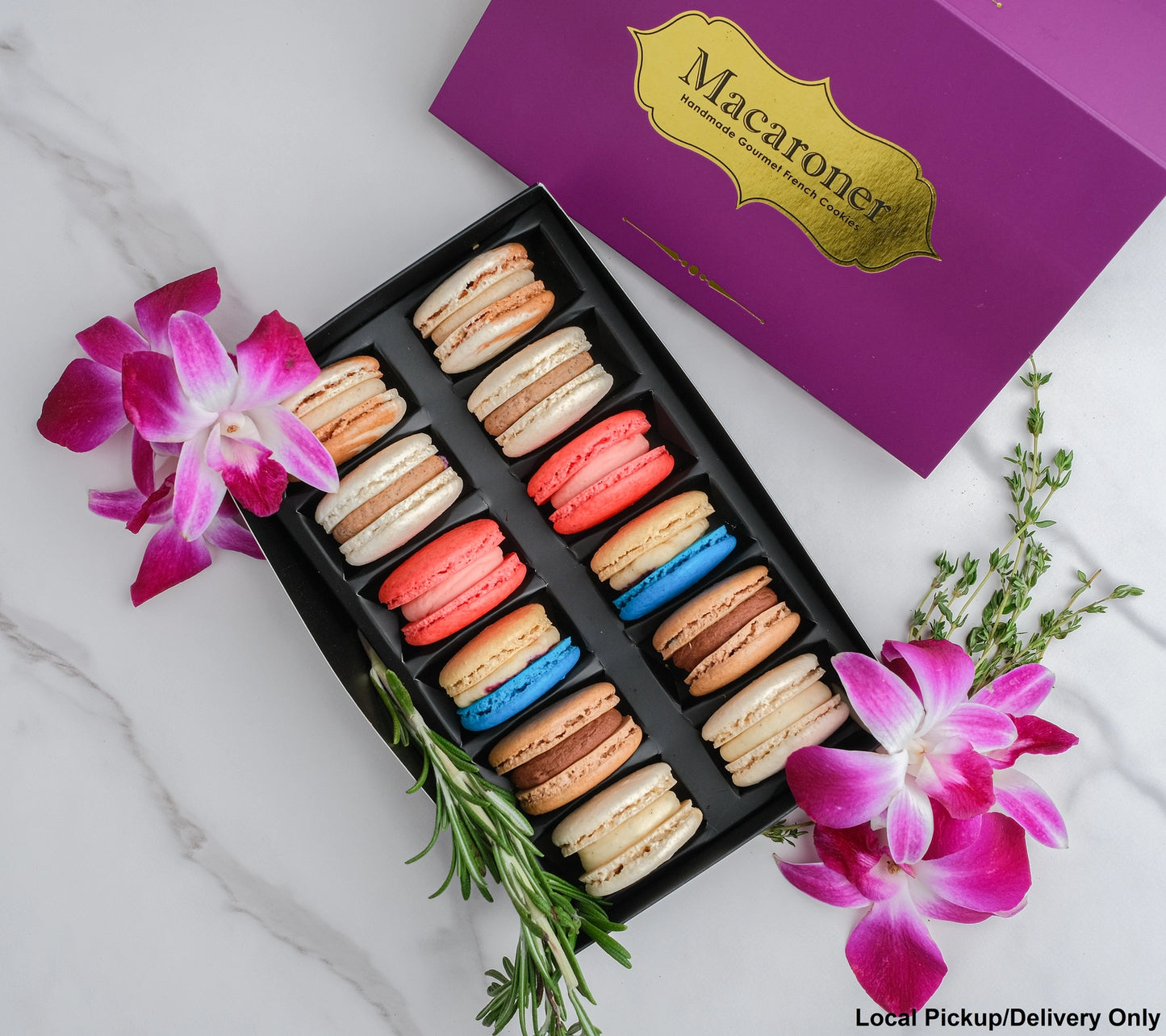 vegan macarons in a box